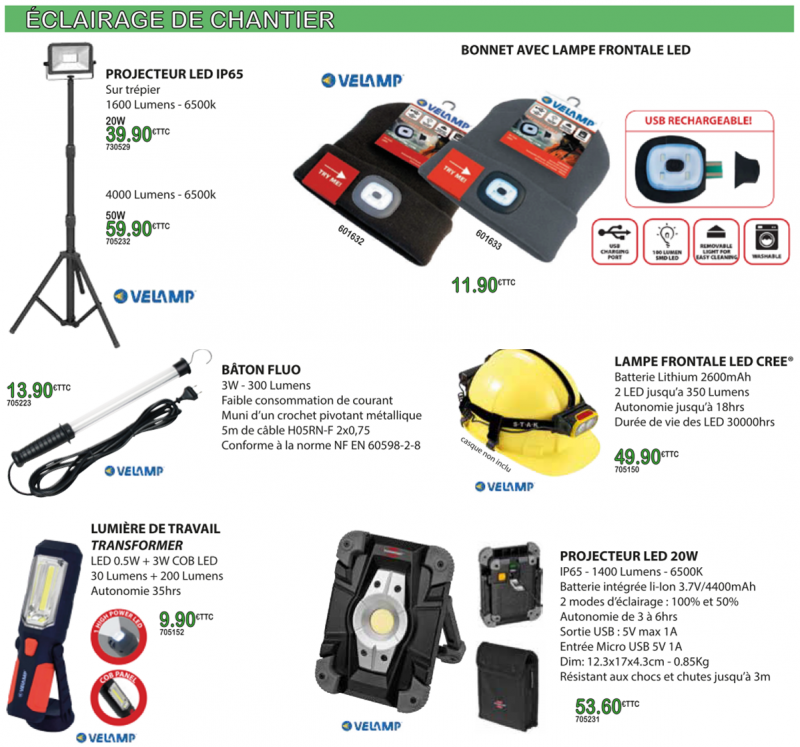 Eclairage de chantier VELAMP