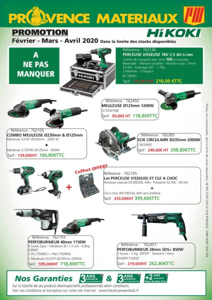 hikoki prix promos