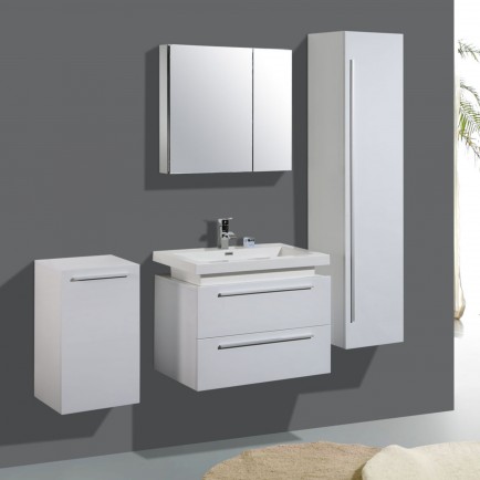 meuble salle de bain blanc