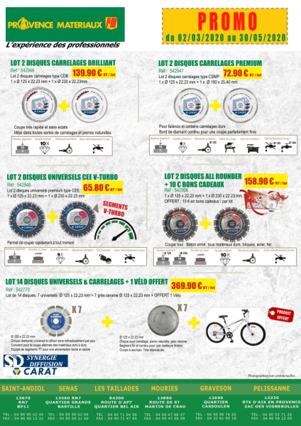 disques universels en promo